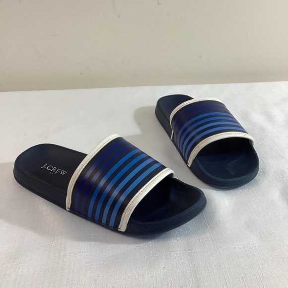 J.Crew Kids Dark Blue and White Slides Size 2 - Picture 1 of 7